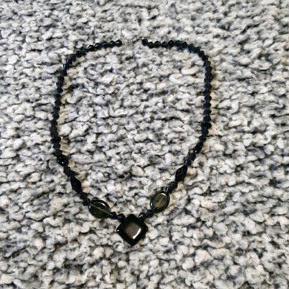 Black beaded necklace